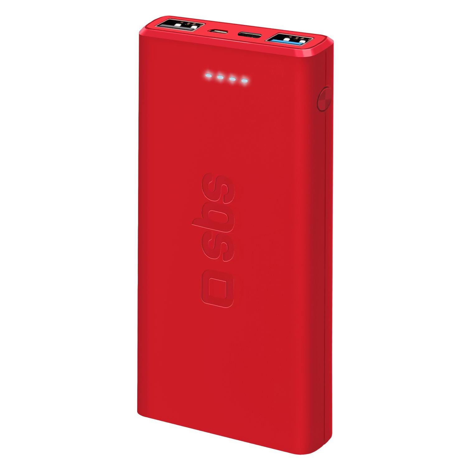 SBS fast charge mit 10.000 mAh und 2 USB (10000 mAh, 37 Wh) (TTBB10000FASTR)