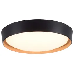 Deckenleuchte Deckenlampe LED Dimmbar Wohnzimmerlampe Rund Schwarz D 40 cm