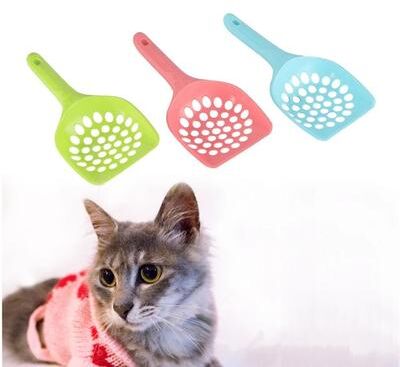 Uplift Picks Durable Cat Litter Scoop Thickened Plastic Mesh Cleaning Shovel For Cat Litter Boxes pink