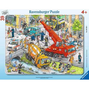 Ravensburger Puzzle 06768, Rettungseinsatz, Rahmenpuzzle, ab 4 Jahre, 39 Teile