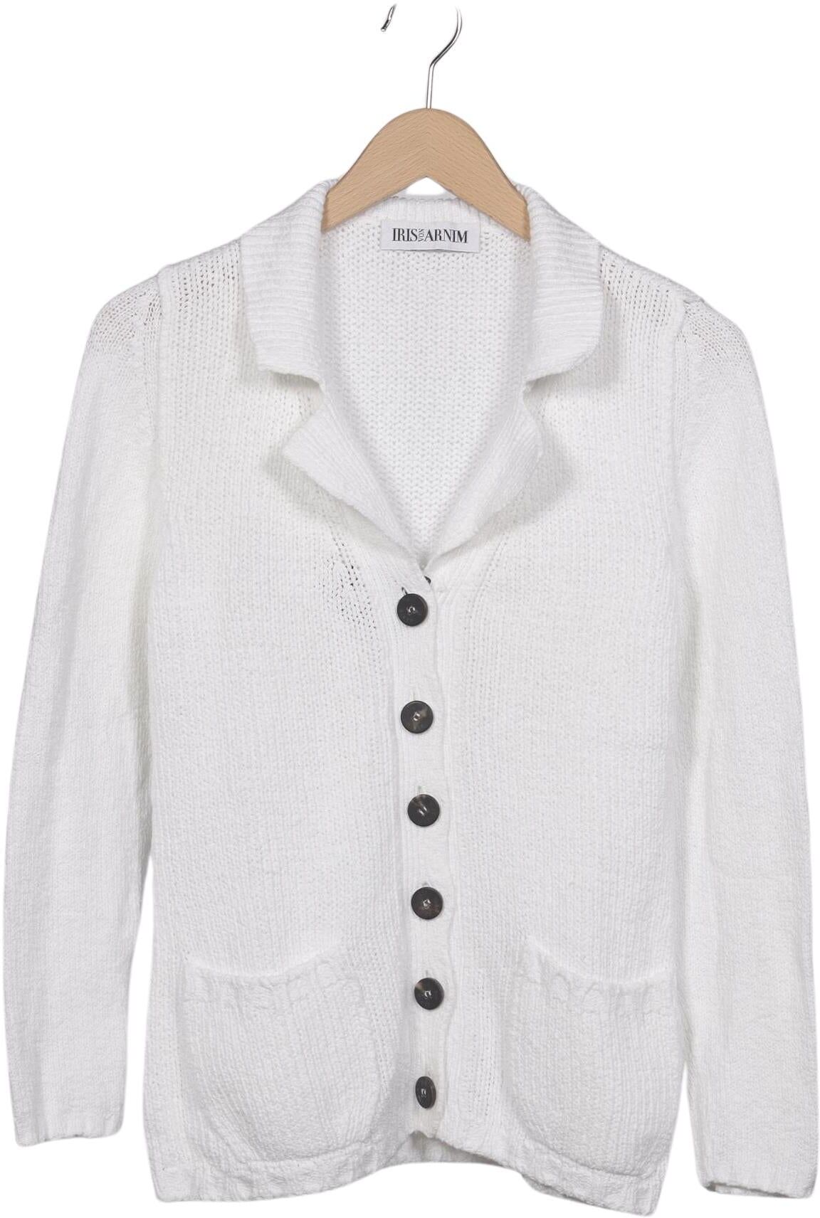 Iris VON Arnim Damen Strickjacke, Weiß, Gr. M, Baumwolle - Second Hand