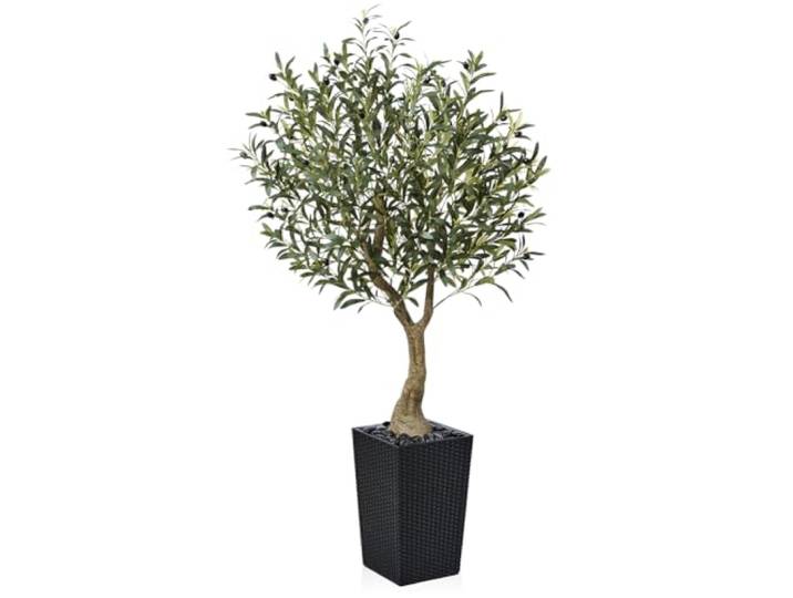 VeriNatural Olivenbaum Künstlich 150 cm Schwarze Kegelformiger Topf 1 Stück