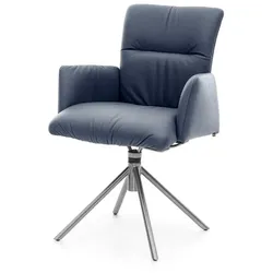 Musterring Stuhl Helmond Leder Blau Marine