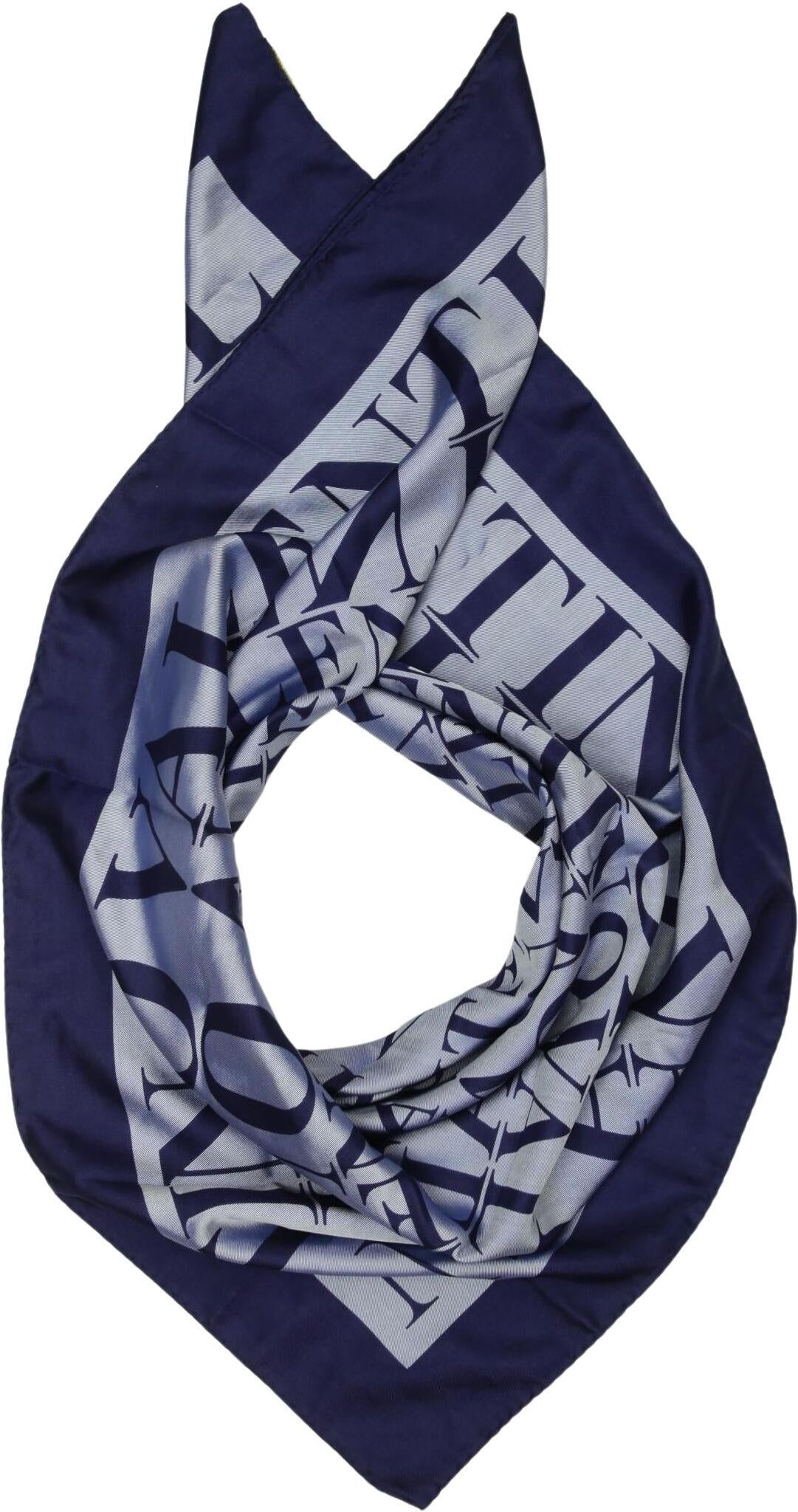 Valentino Garavani Damen Schal oder Tuch, Marineblau, Seide - Second Hand