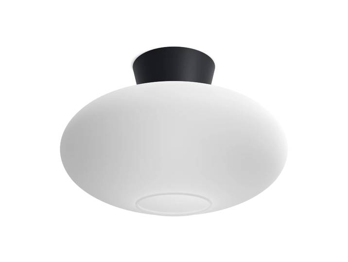 Belid Bullo Deckenleuchte XL Opalglas Ø38cm Mattschwarz