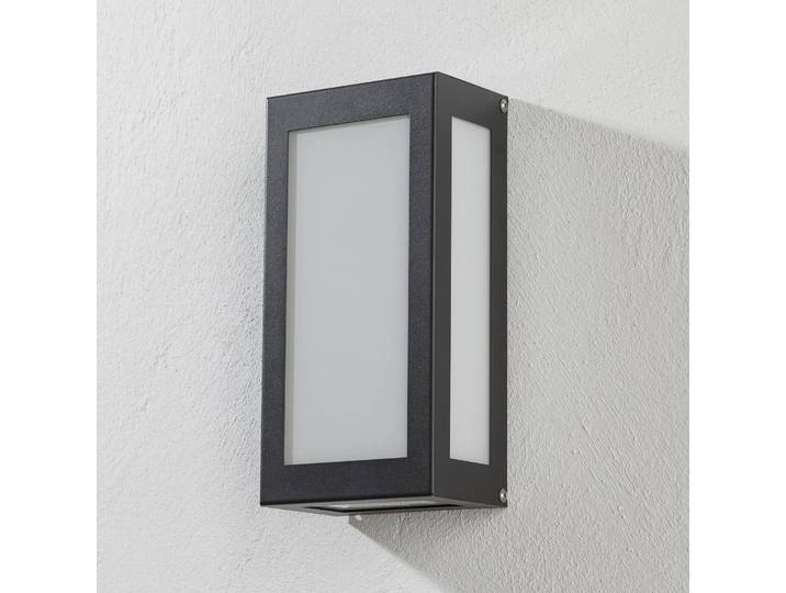 Wandlamp buiten met bewegingssensor Aqua Rain, zwart, Roestvrij staal, Modern