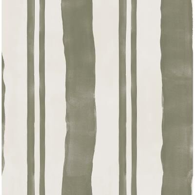 Mr. Kate Winston Watercolor Moss Green Stripe Peel & Stick Wallpaper
