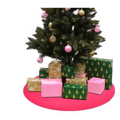 Baumteppich "Weihnachtsbaum & Adventskranz Unterlage "REVExpo", Made in Belgium", pink, H:5mm Ø:50cm, Polypropylen (PP), PRIMAFLOR-IDEEN IN TEXTIL, Teppiche, in 3 Größen, Uni-Farben, Filzunterlage, rutschsicher, Weihnachten