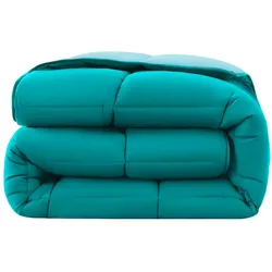 wometo Steppbett Wende-Design ca. 155x220 cm – türkis & hellblau – bunte Ganzjahres Bettdecke (Sommer - Winter) I ohne extra Bezug verwendbar I OEKO-TEX