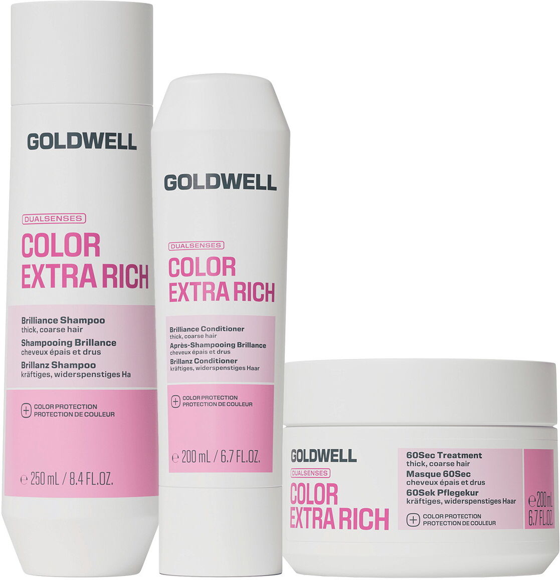650ml Goldwell Dualsenses Color Extra Rich Set (Shampoo 250ml + Conditioner 200ml + Treatment 200ml)