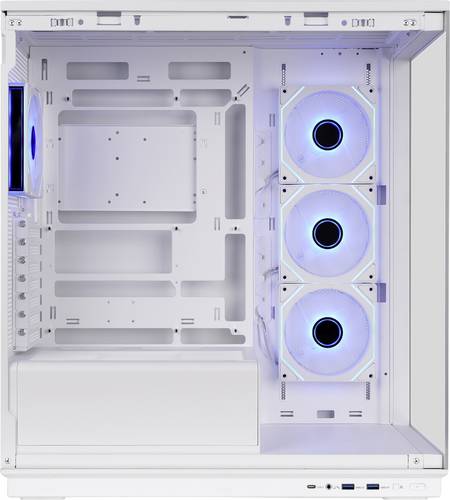 Thermaltake Stage 450 TG ARGB Snow Midi-Tower PC-Gehäuse Weiß Seitenfenster, Integrierte Beleuchtung
