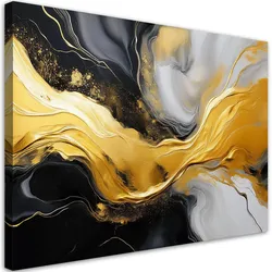 WANDBILD abstrakte marmorstruktur schwarzes gold