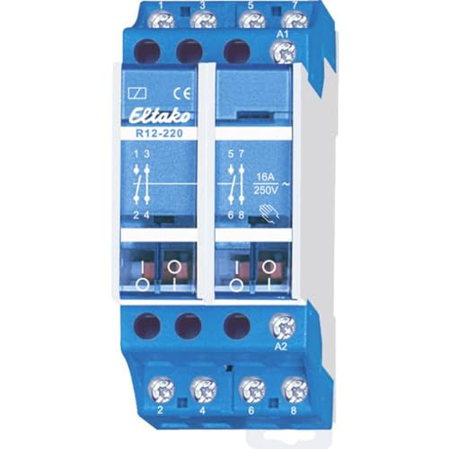 Eltako R12-220-230V schakelrelais met 230V nominale spanning en 16A maximale schakelstroom