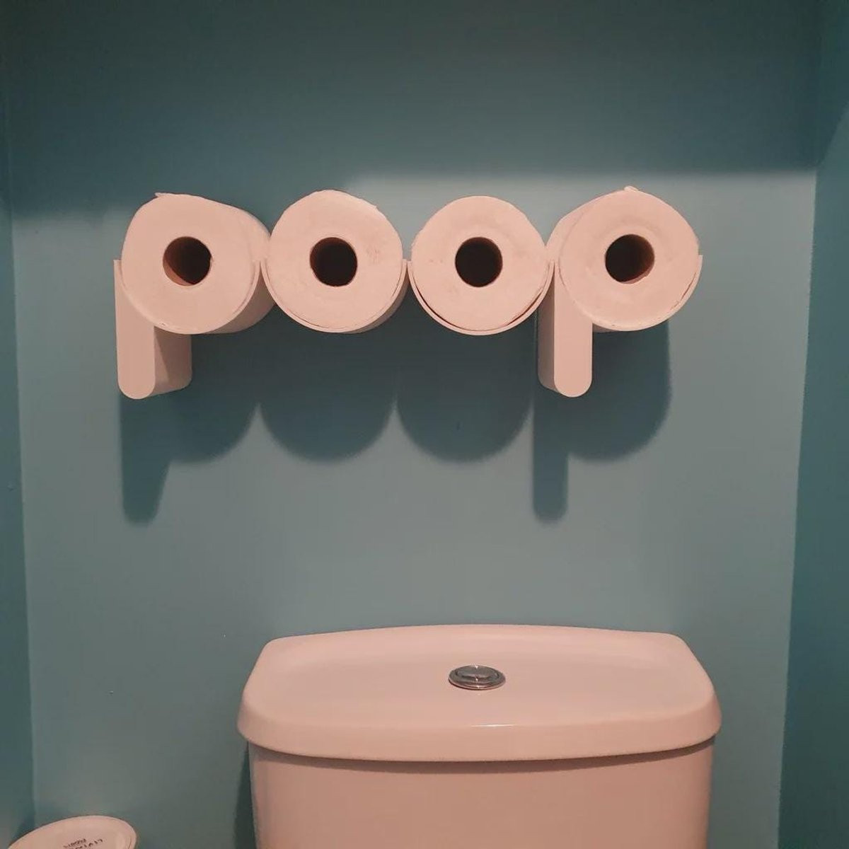 Grappige 3D-geprinte toiletpapierhouder Together - Wit