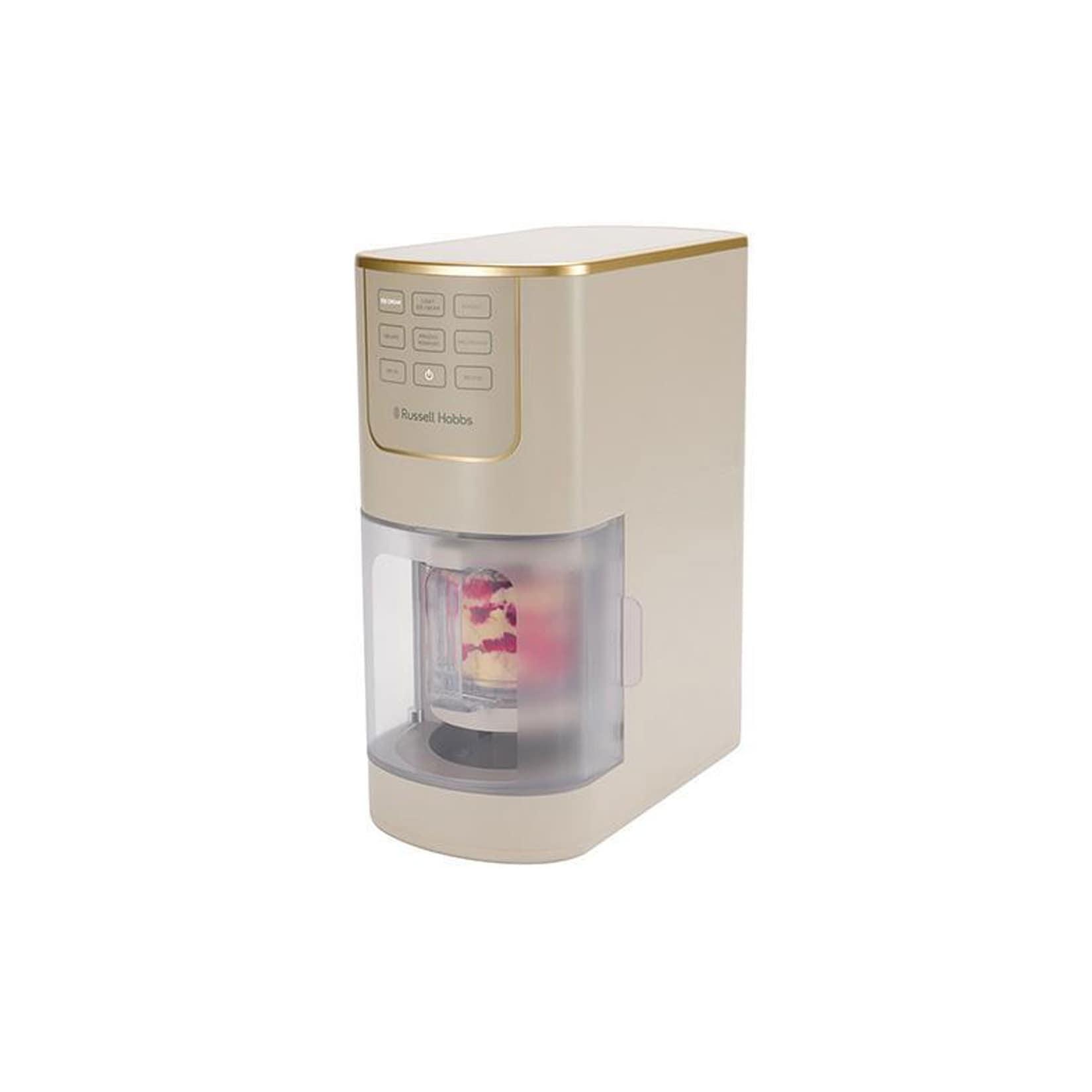 Russell Hobbs Chilluxe™ 28750-56 Eismaschine (für 500 ml Eis, 7 voreingestellte Programme, Eiscreme, Light Eiscreme, Sorbet, Milchshake, Gelato, Frozen Yoghurt und Mix-In (Toppings), Re-Spin-Funktion, spülmaschinengeeignete Teile, inkl. 2 Behälter (500 ml)