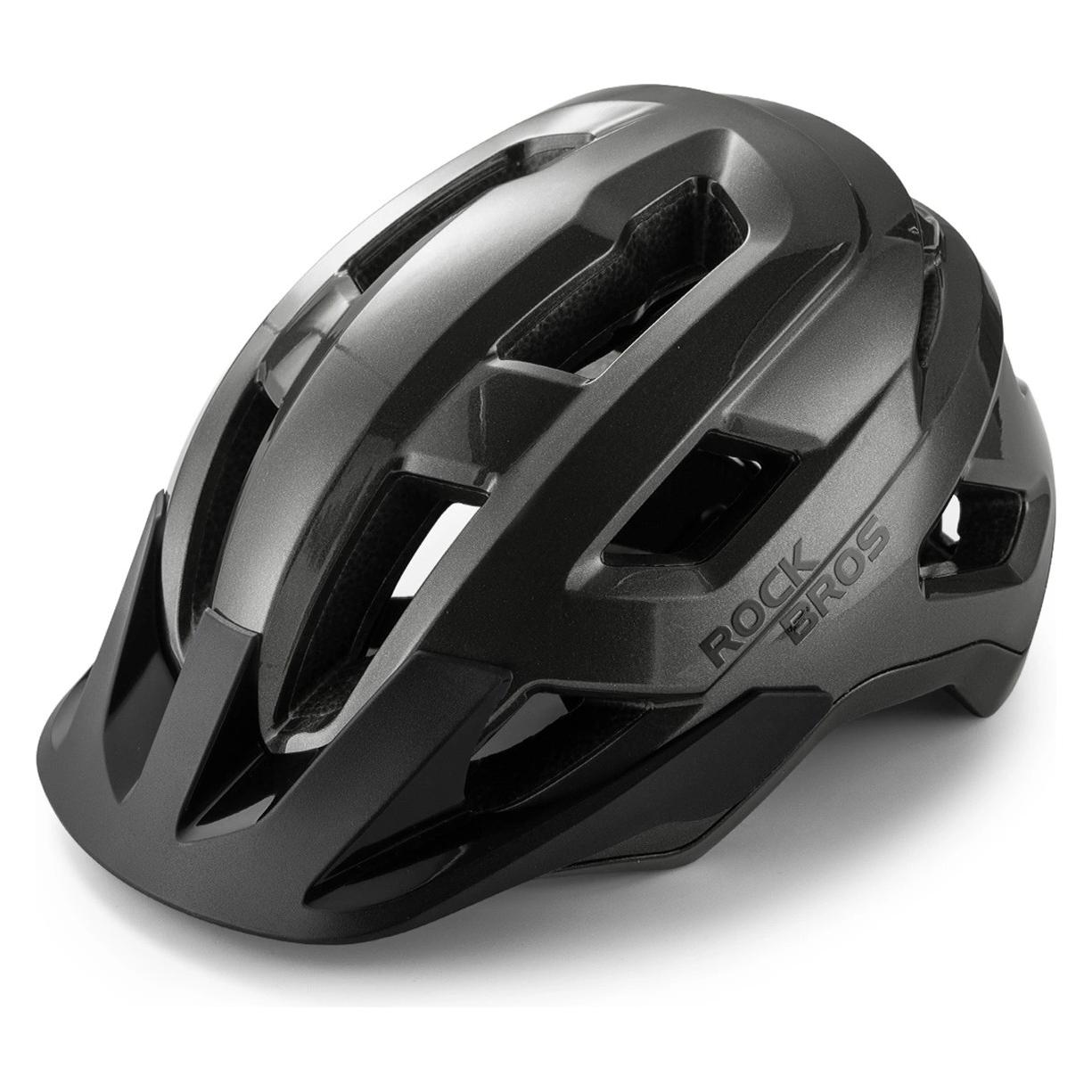 Rockbros Kask rowerowy LK-67 młodzieżowy z odpinanym daszkiem 54-58 cm - szary (54 - 58 cm) (5907769382369)