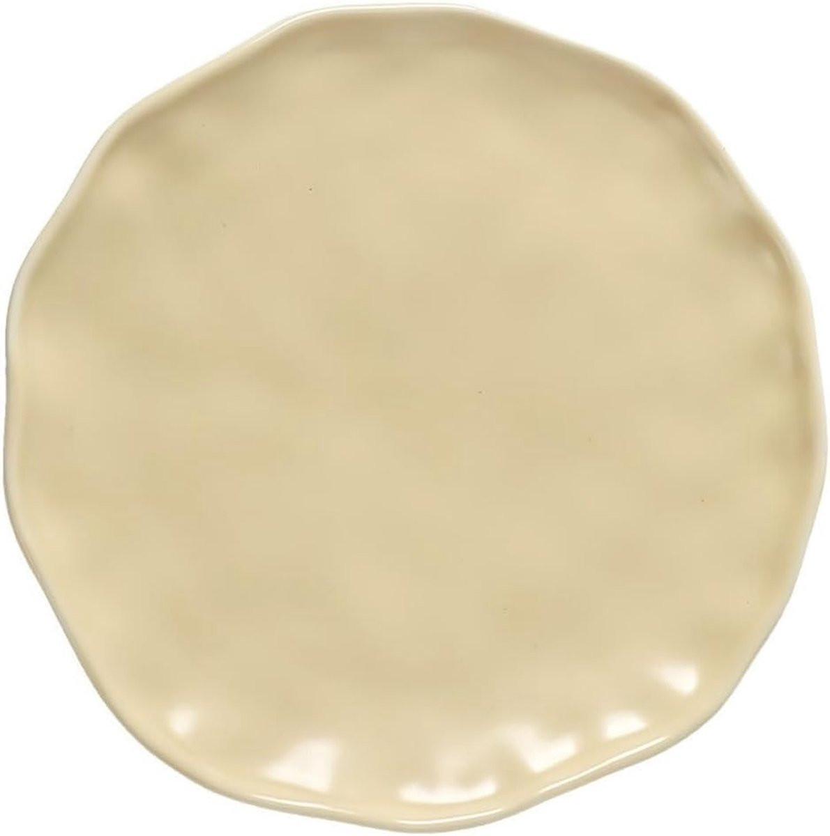 Scandinavisch Design Keramisch Plat Snackbord - Crèmegeel - 21,5 cm