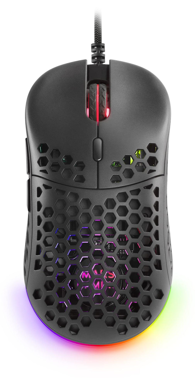 Mars Gaming MM55 Gamingmuis voor rechtshandigen, optische sensor, 12800 DPI, zwart