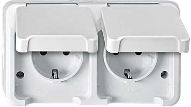 Merten Prise double SCHUKO polar blanc MEG2320-8019 (MEG2320-8019)