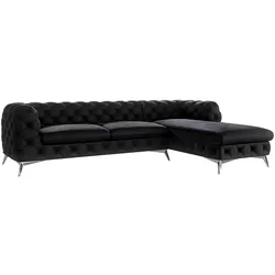 ECKSOFA Chesterfield Laura Schwarz Samt