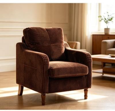 Kodotan sofa Accent Chair with Solid Wood Feet for Living Room, Mid Century Modern Accent Chairs Upholstered Comfy Chair