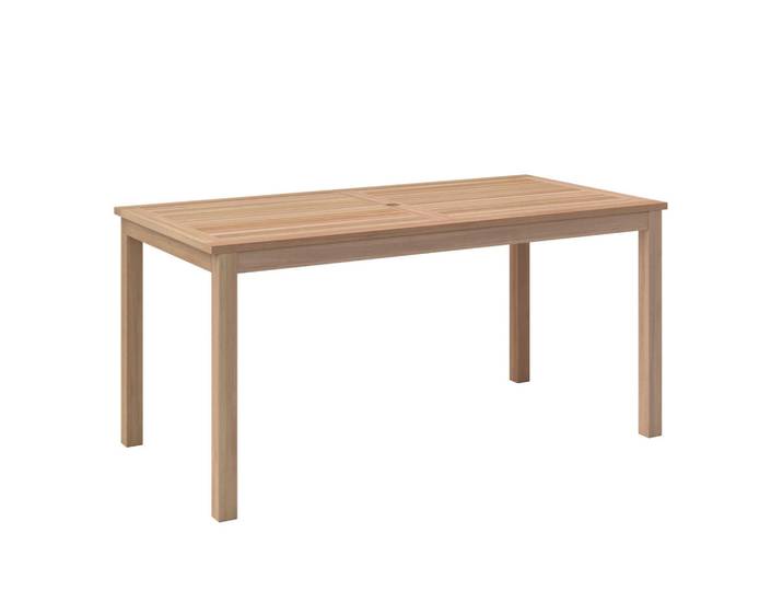 Ambia Garden Gartentisch, Teakfarben, Holz, Akazie, vollmassiv, rechteckig, Säule, 140x80 cm, Gartenmöbel, Gartentisch, Gartentische