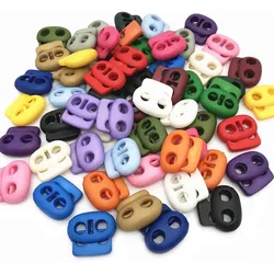 IWILCS 50 Pcs Kordelstopper, Kordelklemme(Doppellochung), Runde Kordelstopper Ku...