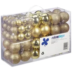 relaxdays Weihnachtskugeln 100er Set gold