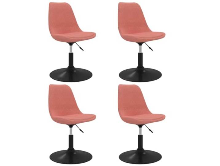 POUFGDR Esszimmerstühle, drehbar, 4 Stück, Rosa Samt Weicher Samt, höhenverstellbar, 360-Grad-Rotation, Metallrahmen, max. 110 kg, Handbuch enthalten