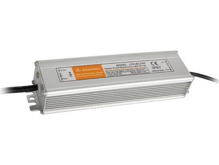 Lyslight Transformator 60W - 24V - Plug and Play - Waterdicht - Zilvergrijs
