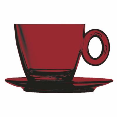 Mepra POLY KAFFEE/CAPPUCCINOTASSE SPA & WELLNESS, 6er Set Granat