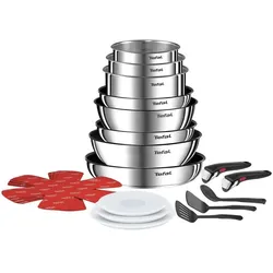 Tefal L897SK, Pfannenset + Topfset, Silber