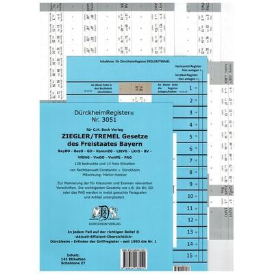 DürckheimRegister® ZIEGLER TREMEL Gesetze Freistaat Bayern SW, OHNE Stichworte, Sonstige von , Dürckheim Verlag, 978-3-86453-305-1