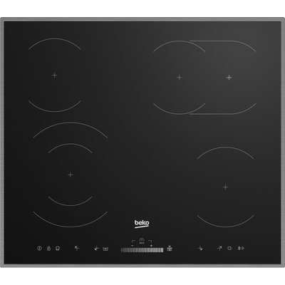 BEKO Elektro-Kochfeld "HIC 64503 TX", schwarz, B:57,6cm H:5,8cm T:57cm, Kochfelder, Slide-Touch Tasten: Steuern durch direktes Antippen oder entlangfahren