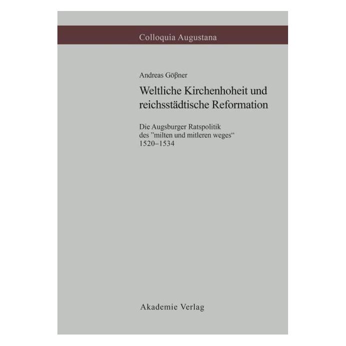 De Gruyter GöÃner,A.:Weltliche Kirchenhoheit (Deutsch, Hardcover, Andreas Gössner) (67764770)