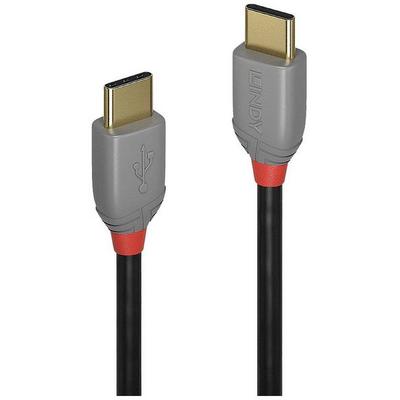 LINDY USB-Kabel USB 2.0 USB-C® Stecker, USB-C® Stecker 1.00 m Schwarz, Grau 36871