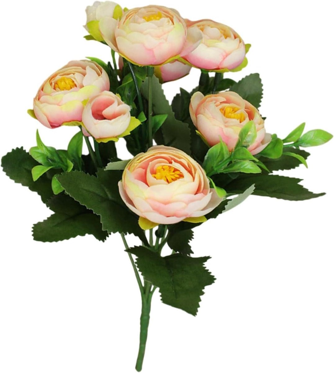 Zijdebloemen Camellia Kunstbloemen Roze Wit - 28 cm per tak