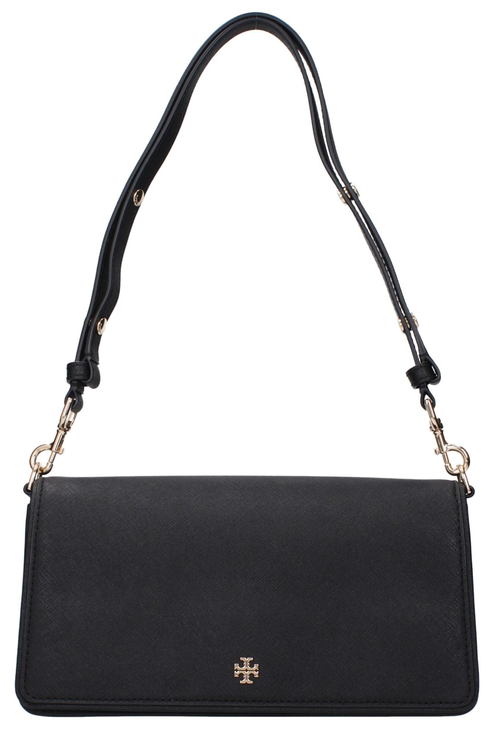 Tory Burch Emerson Umhängetasche Saffiano Leder schwarz