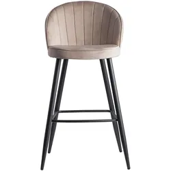 FineBuy Barhocker Samt Barstuhl Design Tresenhocker mit Lehne Stoff Hocker 110kg