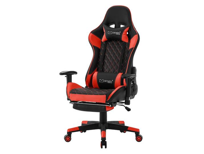 Ml-Design Gaming-Stuhl Schwarz-Rot, Metall, 68x135x73 cm, Büromöbel, Bürostühle, Gaming-Sessel