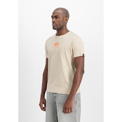 T-Shirt ALPHA INDUSTRIES "Basic ML T-Shirt", Herren, Gr. S, beige (organic beige), Obermaterial: 100% Baumwolle, Shirts T-Shirt