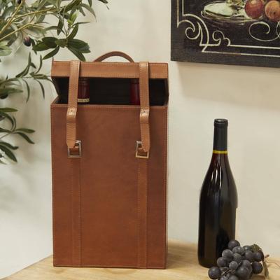 ARCILLA ELEMENTAL Leather Handmade Kitchen Wine Holder with Carrying Handle