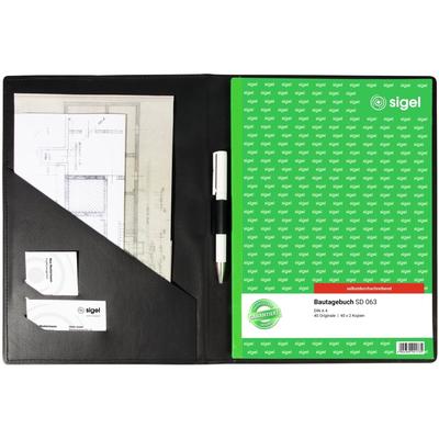 Sigel Einband für Formularbücher A4hoch Kunststoff Lederoptik schwarz matt.