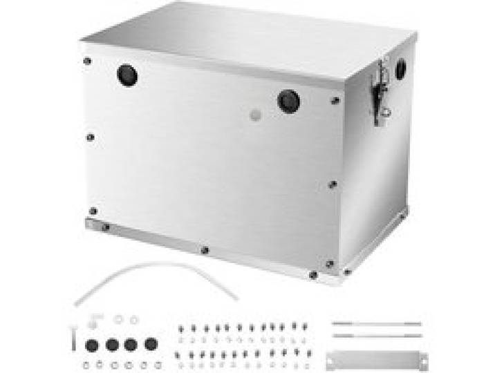 VEVOR Batteriekasten, Gruppe 24/31, Batteriebox für Schiffsbatterien mit Griffen & Kabellöchern mit Gummitülle, Gehäuse aus Aluminiumlegierung, geeignet für Offroad-Rennwagen & LKWs