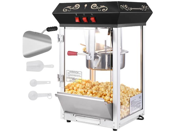 SucceBuy Machine à pop-corn 850W Machine à pop-corn bouilloire de 8 Oz fait 48 tasses par lot Machine à pop-corn de comptoir pour Commercial