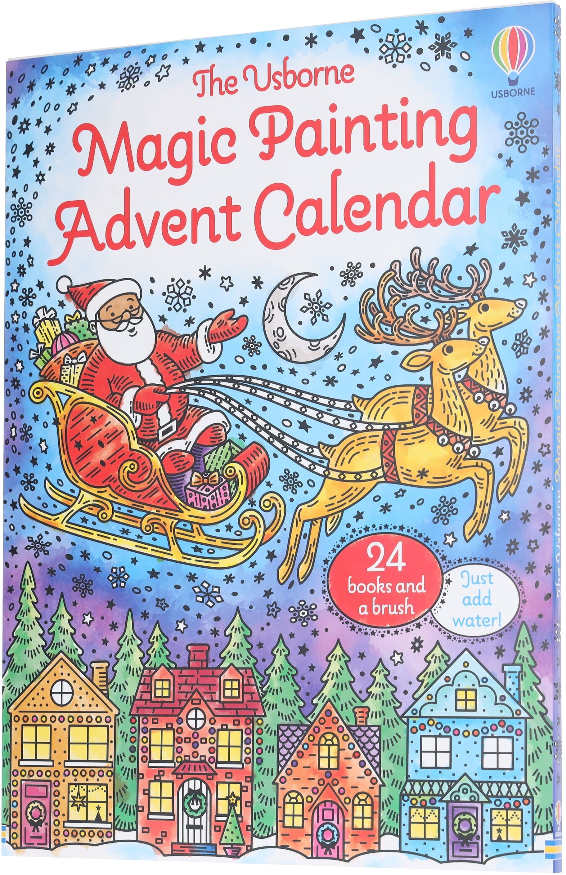 The Usborne: Magic Painting Advent Calendar by Abigail Wheatley 24 Books and a Brush - Ages 4+ - Paperback Usborne Publishing Ltd