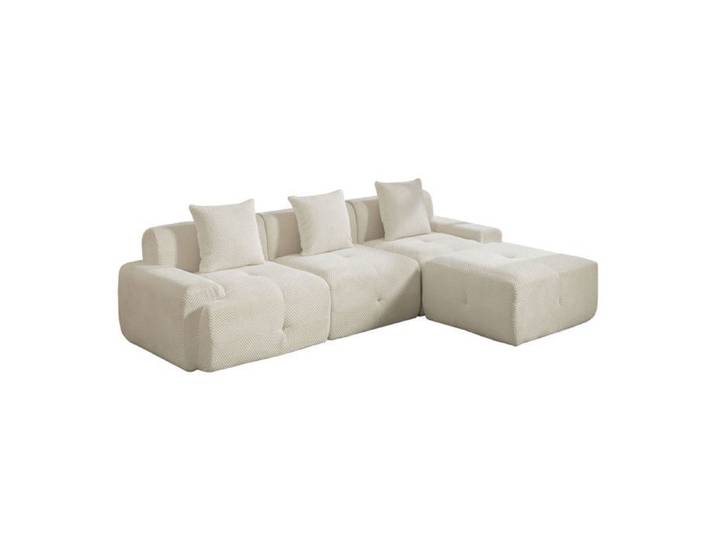 Canapé modulable sous vide 3 places chenille beige