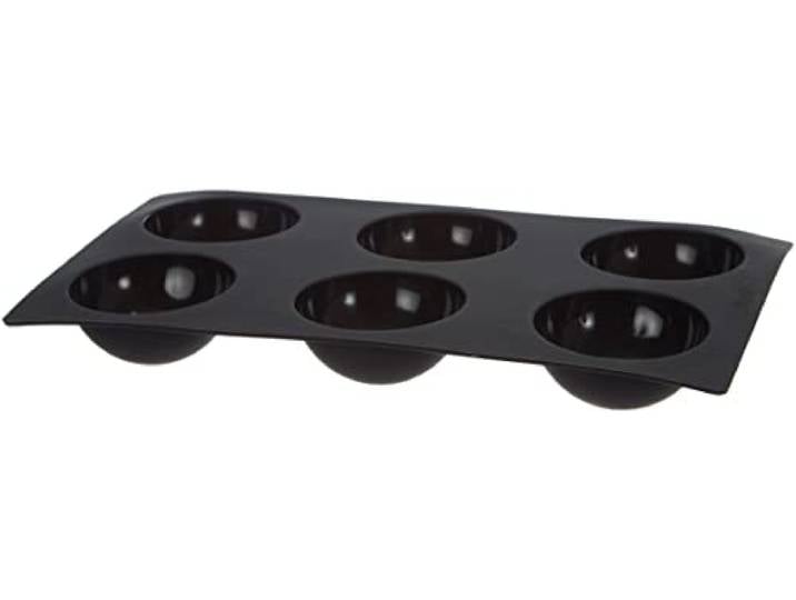 Lékué Moule pâtisserie Demi Sphères 6 Cavités\, silicone platine noir