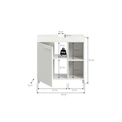Waschbeckenunterschrank   , weiß , Maße (cm): B: 65 H: 63