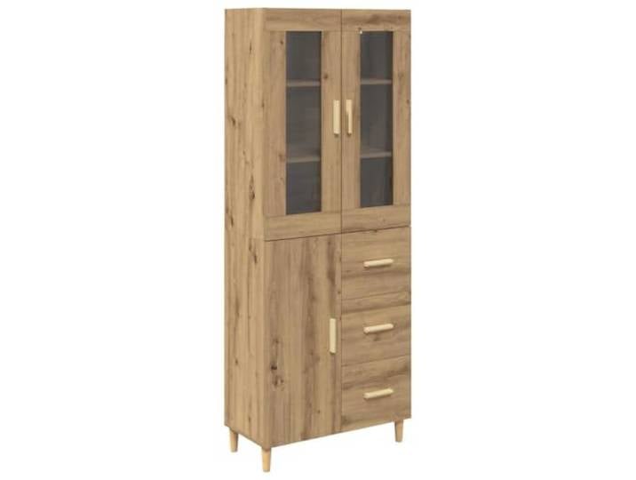 Kaorsrow Highboard Artisan-Eiche 69,5x34x180 cm Holzwerkstoff Schrank Highboard mit 3 Türen und Schublade in Eichenoptik für Esszimmer, Wohnzimmer oder Büro.